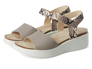 �G�R�[ ���f�B�[�X �V���[�Y �q�[�� �T���_�� ECCO Flowt Wedge Cork Sandal Moonrock/Python