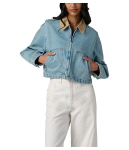 �u�����N�j���[���[�N ���f�B�[�X �A�E�^�[ �R�[�g �N���b�v�h �f�j�� �W���P�b�g Blank NYCoffee Run Denim Cropped Jacket Blue �u���[