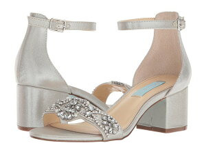 �u���[�o�C�x�g�V�[�W�����\�� ���f�B�[�X �V���[�Y �q�[�� Blue by Betsey Johnson Mel Silver Satin 1 �V���o�[
