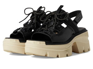 �\���� ���f�B�[�X �V���[�Y �q�[�� �v���b�g�t�H�[�� ���[�X SOREL Rein CB Lace Platform Black/Bleached �u���b�N