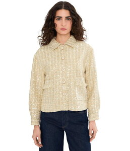 ���B���X�J���[�g ���f�B�[�X �A�E�^�[ �R�[�g �c�C�[�h �_�E�� �W���P�b�g Vince Camuto Long Sleeve Button-Down Tweed Jacket Soft Gold �S�[���h