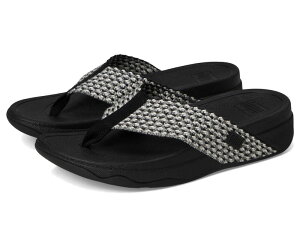 �t�B�b�g�t���b�v ���f�B�[�X �V���[�Y �T���_�� FitFlop Surfa Multi-Tone Webbing Toe-Post Sandals Black �u���b�N