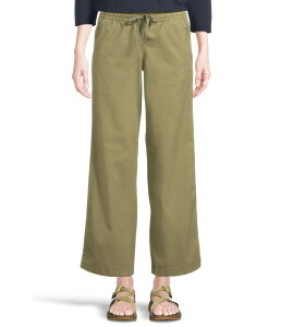 �G���G���r�[�� ���f�B�[�X �{�g���X �J�W���A���p���c ���C�h���b�O L.L.Bean Lakewashed Pull-On Wide Leg Pants Deep Olive �I���[�u