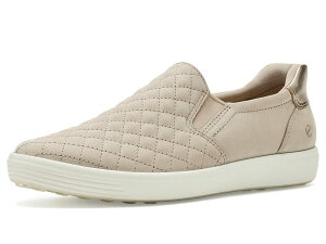 �G�R�[ ���f�B�[�X �V���[�Y �X�j�[�J�[ �L���e�B���O ECCO Soft 7 Quilted Easy Slip-On Sneakers Pure Cashmere/C