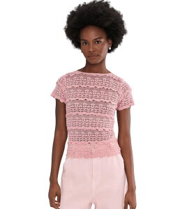 �t���[�s�[�v�� ���f�B�[�X �g�b�v�X �V���c ���[�X Free People Angelina Lace Tee Blushing Coral �R�[����
