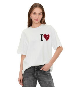 �I�[���Z�C���c ���f�B�[�X �g�b�v�X �V���c AllSaints Lover Etta Tee Optic White �z���C�g