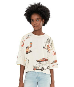�t���[�s�[�v�� ���f�B�[�X �g�b�v�X �V���c �O���t�B�b�N Free People Mountain View Graphic Tee Ivory Combo �A�C�{���[