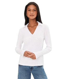�}�C�P���X�^�[�Y ���f�B�[�X �g�b�v�X �V���c Michael Stars Liyah Long Sleeve Collared Top White �z���C�g