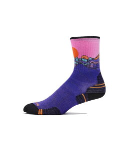 �X�}�[�g�E�[�� ���f�B�[�X �A���_�[�E�F�A �C�� �v�����g Smartwool Hike Targeted Cushion Mountain Sunrise Print Crew Socks Deep Navy �l�C�r�[