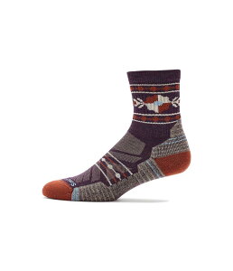 �X�}�[�g�E�[�� ���f�B�[�X �A���_�[�E�F�A �C�� �t�����[�� �t�����[ Smartwool Hike Light Cushion Retro Floral Mid Crew Socks Purple Iris �p�[�v��