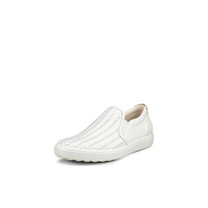 �G�R�[ ���f�B�[�X �V���[�Y �X�j�[�J�[ ECCO Soft 7 Woven Slip-On II White �z���C�g