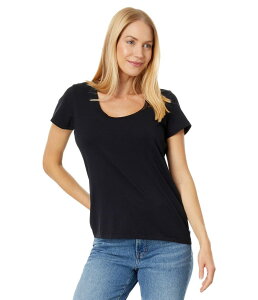 �G���G���r�[�� ���f�B�[�X �g�b�v�X �V���c L.L.Bean Soft Stretch Supima Tee Scoop Neck Short Sleeve Dark Black �u���b�N