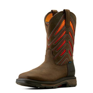 �A���A�g �����Y �V���[�Y �u�[�c�E���C���u�[�c Ariat WorkHog XT VentTEK Waterproof Work Boot Iron Coffee/Sun �R�[�q�[