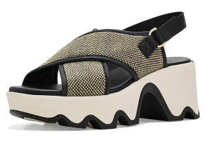 �\���� ���f�B�[�X �V���[�Y �q�[�� SOREL Kinetic Aura Slingback Txt Black/Bleached �u���b�N