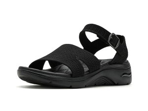 �X�P�b�`���[�Y ���f�B�[�X �V���[�Y �T���_�� SKECHERS On-The-Go Walk Arch Fit 2.0 Sandals w/ Shinyarn Black/Black �u���b�N