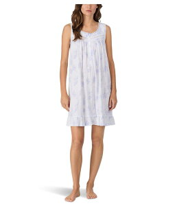 �G�C���[���E�F�X�g ���f�B�[�X �g�b�v�X �V���c �m�[�X���[�u �R�b�g�� Eileen West Cotton Pointelle Sleevelesshort Chemise White Ground Li �z���C�g