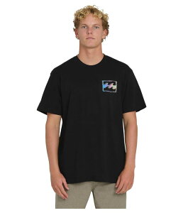 �r���{�� �����Y �g�b�v�X �V���c Billabong Crayon Wave Premium Short Sleeve Black �u���b�N