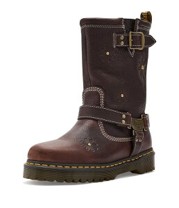 �h�N�^�[�}�[�`�� ���f�B�[�X �V���[�Y �u�[�c�E���C���u�[�c Dr. Martens Anistone Hi Flower Dark Brown �u���E��