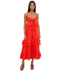 �E�~�[���A���[�� ���f�B�[�X �g�b�v�X �����s�[�X �}�L�V Show Me Your Mumu Freya Maxi Dress Rouge Red Voile ���b�h