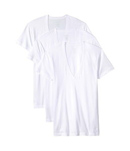 �c�[�C�O�W�X�g �����Y �g�b�v�X �V���c �X�����t�B�b�g V�l�b�N 2(x)ist Essential 3-Pack Slim Fit Deep V-Neck T-Shirt White New Logo �z���C�g