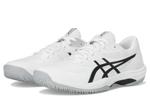 �A�V�b�N�X �����Y �V���[�Y �X�j�[�J�[ Asics Game FF Tennishoes White/Black �z���C�g
