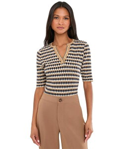 �j�b�N�v���X�]�[�C ���f�B�[�X �A�E�^�[ �j�b�g�E�Z�[�^�[ Nic+zoe Angled Jacquard Sweater Neutral Multi �}���`�J���[