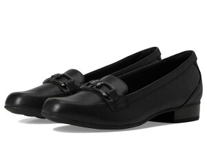 �N���[�N�X ���f�B�[�X �V���[�Y �X���b�|���E���[�t�@�[ Clarks Juliet Echo Black Leather �u���b�N