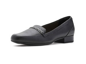 �N���[�N�X ���f�B�[�X �V���[�Y �X���b�|���E���[�t�@�[ Clarks Juliet Mia Black Leather �u���b�N
