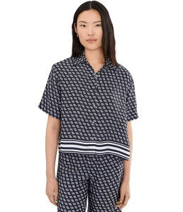 ���C�h�E�F�� ���f�B�[�X �g�b�v�X �V���c Madewell Vivian Shirt with Pocket - Viscose Twill Classic Navy �l�C�r�[