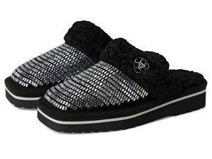 �A���A�g ���f�B�[�X �V���[�Y �T���_�� �v���b�g�t�H�[�� Ariat Jackie Square Toexotic Platform Dazzle Black �u���b�N