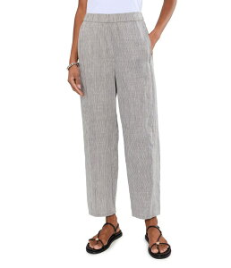 �G�C���[���t�B�b�V���[ ���f�B�[�X �{�g���X �J�W���A���p���c �A���N�� ���l�� Eileen Fisher Striped Organic Linen Sheen Ankle Lantern Pants Wren �X�g���C�v