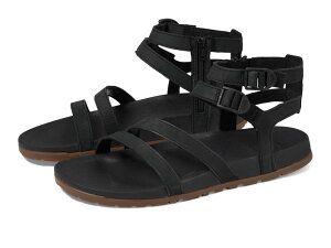 �`���R ���f�B�[�X �V���[�Y �T���_�� �_�E�� ���U�[ Chaco Lowdown Leather Strappy High Black 1 �u���b�N