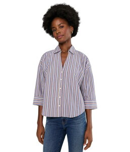 �}�C�P���X�^�[�Y ���f�B�[�X �g�b�v�X �V���c Michael Stars Romi Wide Sleeve Shirt Chambray Stripe �X�g���C�v