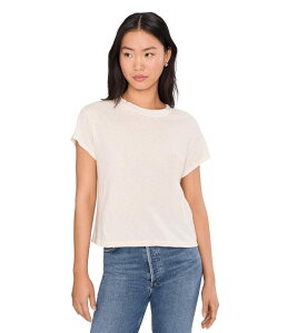 �}�C�P���X�^�[�Y ���f�B�[�X �g�b�v�X �V���c �N���[�l�b�N���b�v�h Michael Stars Grayson Cropped Crew Neck Chalk �`���[�N