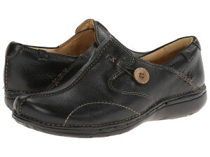 N[NX fB[X V[Y Xb|E[t@[ Black Leather Clarks Un.loop