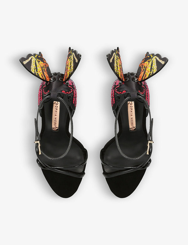 ソフィアウェブスター レディース サンダル シューズ Chiara Wing-embellished Leather Heeled Sandals  BLACK COMB レディース靴