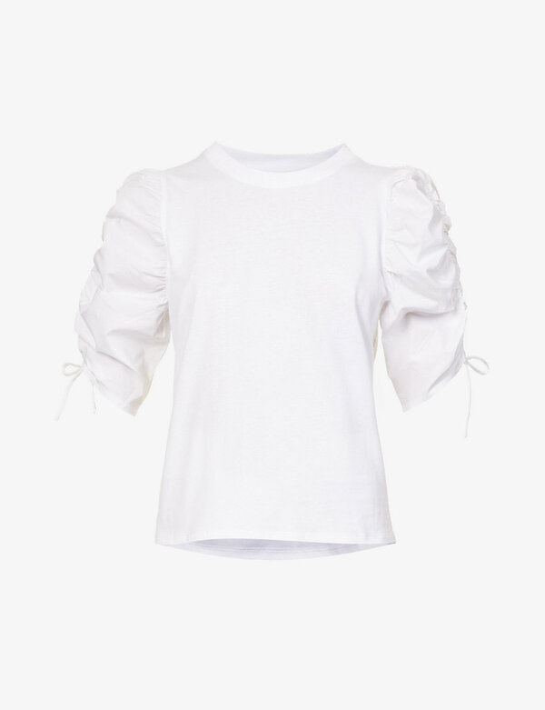 【送料無料】 フレーム レディース シャツ トップス The Oversized logo-embroidered organic cotton shirt BLANCのサムネイル
