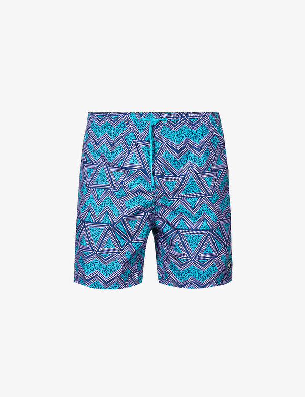 【送料無料】 スピード メンズ ハーフパンツ・ショーツ ボトムス Watershort 40cm geo-print recycled-polyester swim shorts Aquarium/ Lilac/blueのサムネイル