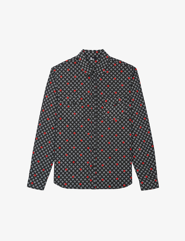 代引き不可 ザ クープルス メンズ シャツ トップス Polka-dot cotton shirt BLA01