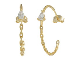 アルジェントヴィーヴォ レディース ピアス・イヤリング アクセサリー Pearl/CZ Hoop Chain Earrings Gold