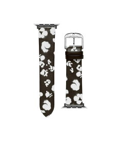 テッドベーカー レディース 腕時計 アクセサリー Floral Print Leather smartwatch band compatible with Apple watch strap 42mm, 44mm Black/White Print