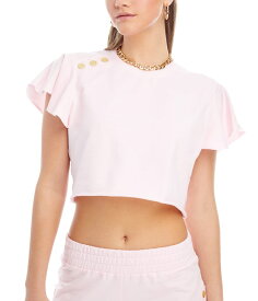 ジューシークチュール レディース シャツ トップス Ruffle Sleeve Top with Snaps Whisper Pink