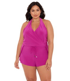 マジックスーツ レディース 上下セット 水着 Plus Size Solid Bianca Romper One-Piece Hibiscus