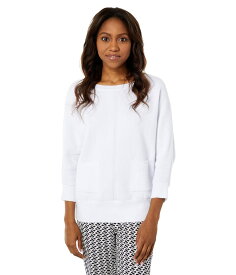 【送料無料】 リゼッタ レディース ニット・セーター アウター Ellie Organic Cotton Front Pocket Sweater White