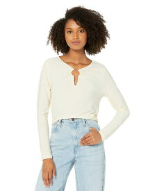 【送料無料】 BCBジェネレーション レディース シャツ トップス Long Sleeve Keyhole Top with Hardware - W1WX5T07 Ivory/Pearl