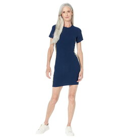 【送料無料】 トゥルーレリジョン レディース ワンピース トップス Ribbed Logo Tape Knit Dress Dress Blue