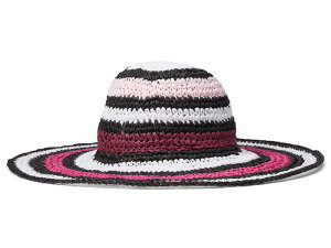 yz obWF[~VJ fB[X Xq ANZT[ Striped Crochet Floppy Hat Pink Combo