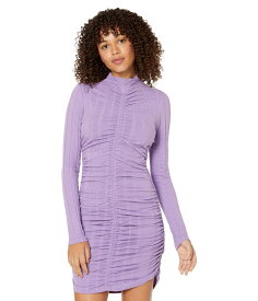 【送料無料】 モンロー レディース ワンピース トップス Flat Rib Mock Shirred Dress Aster Purple