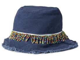 【送料無料】 バッジェリーミシュカ レディース 帽子 アクセサリー Woven Bucket Hat with Beaded Trim Indigo