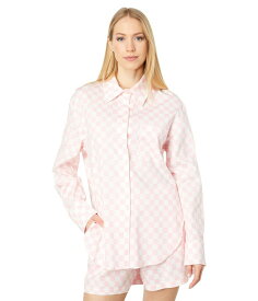 【送料無料】 ワイフ レディース シャツ トップス Long Sleeve Button-Up Shirt Pink Checker